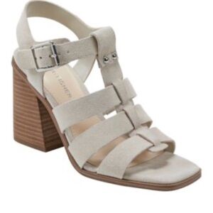 - Ivory Fynlee suede block sandals. NWOT